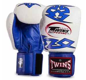 Перчатки боксерские FBGVL3-28 Twins  12oz Сине-белый (37426091)
