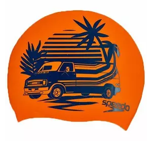 Шапочка для плавания Slogan Print Speedo   Оранжево-синий (60443005)