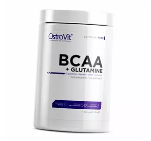 Аминокислоты ВСАА и Глютамином, BCAA + glutamine, Ostrovit  200г Клубника-ягоды (28250001)