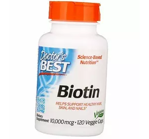Биотин, Biotin 10000, Doctor's Best  120вегкапс (36327055)