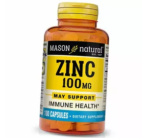 Цинк Глюконат, Zinc 100, Mason Natural  100капс (36529024)