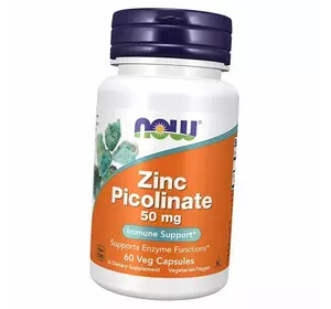 Цинк Пиколинат, Zinc Picolinate, Now Foods  60вегкапс (36128036)