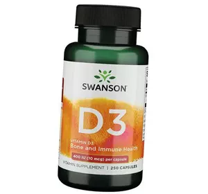 Витамин Д3, Vitamin D3 400, Swanson  250капс (36280098)