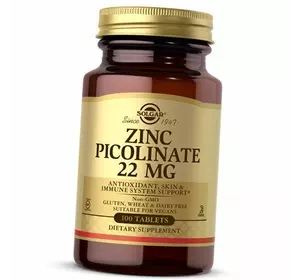 Цинк Пиколинат, Zinc Picolinate, Solgar  100таб (36313076)