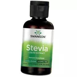 Безалкогольный жидкий экстракт стевии, Stevia Liquid Extract Alcohol Free, Swanson  59мл (05280002)