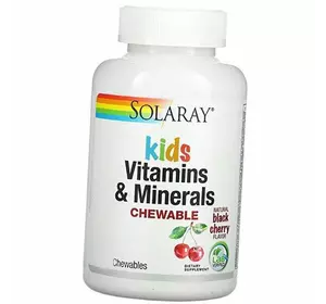 Детские витамины, Kids Vitamins & Minerals, Solaray  60таб Вишня (36411009)