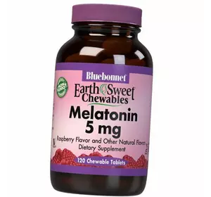 Мелатонин, Melatonin 5, Bluebonnet Nutrition  120таб Малина (72393004)