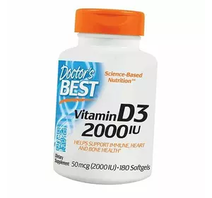 Витамин Д3, Vitamin D3 2000, Doctor's Best  180гелкапс (36327066)