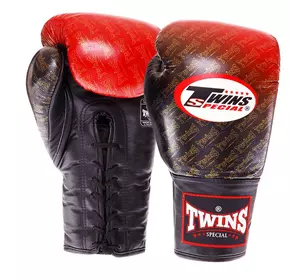 Перчатки боксерские профессиональные на шнуровке FBGLL1-TW1 Twins  14oz Красный (37426152)