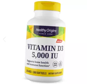 Витамин Д3 высокоактивный, Vitamin D3 5000, Healthy Origins  360гелкапс (36354003)