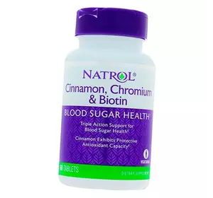 Корица, Хром и Биотин, Cinnamon, Chromium & Biotin, Natrol  60таб (71358010)