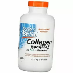 Гидролизованный Коллаген типа 1 и 3, Collagen Types 1 & 3 1000, Doctor's Best  540таб (68327003)