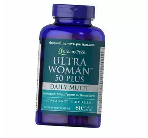 Женские Мультивитамины 50 +, Ultra Woman 50 Plus Multi-Vitamin, Puritan's Pride  60каплет (36367127)