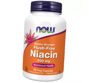 Ниацин не вызывающий покраснений, Double Strength Flush-Free Niacin 500, Now Foods  90вегкапс (36128148)
