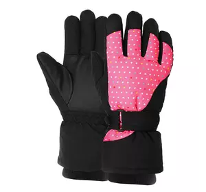 Перчатки горнолыжные теплые женские B-4455 Luckyloong  L/XL Черно-розовый (07628001)