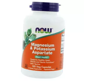 Калий и Магний Аспартат, Magnesium & Potassium Aspartate, Now Foods  120вегкапс (36128085)