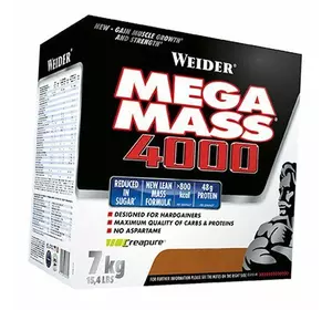 Гейнер для набора веса, Mega Mass 4000, Weider  7000г Шоколад (30089001)