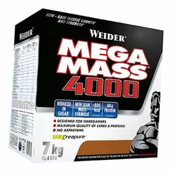 Гейнер для набора веса, Mega Mass 4000, Weider  7000г Шоколад (30089001)