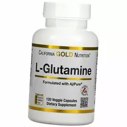 L-Глютамин, L-Glutamine 500 AjiPure, California Gold Nutrition  120вегкапс (32427002)