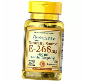 Натуральный Витамин Е, Natural E-400, Puritan's Pride  100гелкапс (36367005)