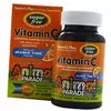 Жевательный Витамин С для детей, Animal Parade Vitamin C Childrens, Nature's Plus  90таб Апельсин без сахара (36375042)
