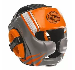 Шлем боксерский с полной защитой BO-1344 Zelart  M Оранжево-серый (37363089)