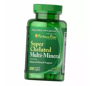 Хелатные Мультиминералы, Super Chelated Multi-Mineral, Puritan's Pride  100каплет (36367144)