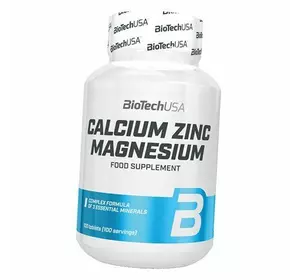 Мультиминералы, Calcium Zinc Magnesium, BioTech (USA)  100таб (36084004)