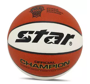Мяч баскетбольный Champion BB316-25 Star  №6 Оранжево-белый (57623078)