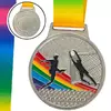 Медаль спортивная с лентой цветная Футбол C-0342     Серебряный (33508322)