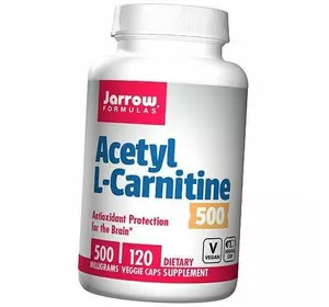 Ацетил L Карнитин гидрохлорид, Acetyl L-Carnitine 500, Jarrow Formulas  120вегкапс (72345018)