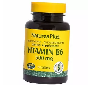 Витамин В6 (Пиридоксин), Vitamin B6 500, Nature's Plus  60таб (36375144)
