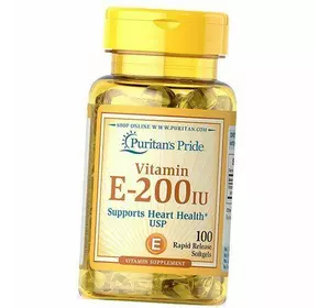 Витамин Е, Альфа-Токоферол, Vitamin E-200, Puritan's Pride  100гелкапс (36367023)