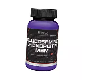 Глюкозамин Хондроитин МСМ, Glucosamine & Chondroitin & MSM, Ultimate Nutrition  90таб (03090002)