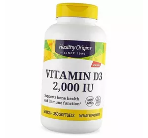 Витамин Д3 высокоактивный, Vitamin D3 2000, Healthy Origins  360гелкапс (36354036)