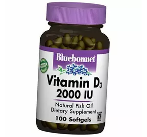Витамин Д3, Vitamin D3 2000, Bluebonnet Nutrition  100гелкапс (36393009)