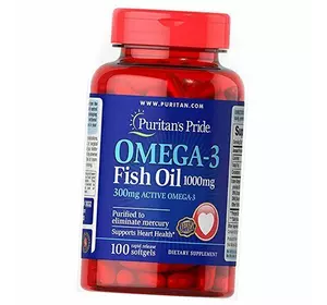 Омега 3, Omega-3 Fish Oil 1000, Puritan's Pride  100гелкапс (67367007)
