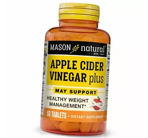 Яблочный уксус, Apple Cider Vinegar Plus, Mason Natural  60таб (72529005)