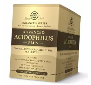 Пробиотики, Ацидофилус Плюс, Advanced Acidophilus Plus, Solgar  120вегкапс (69313002)