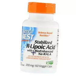 Стабилизированная R-липоевая кислота, Stabilized R-Lipoic Acid 200, Doctor's Best  60вегкапс (70327008)