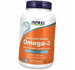Молекулярно дистиллированная Омега 3 с энтеросолюбильным покрытием, Omega-3 Enteric Coated, Now Foods  90гелкапс (67128025)