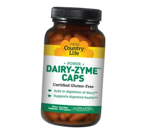 Ферменты для усвоения лактозы, Dairy-Zyme, Country Life  50вегкапс (69124001)