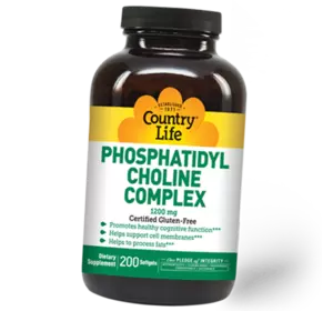 Фосфатидилхолин комплекс, Phosphatidyl Choline Complex, Country Life  200гелкапс (72124014)