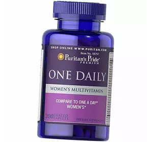 Ежедневные витамины для женщин, One Daily Women's Multivitamin, Puritan's Pride  200каплет (36367055)