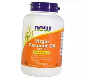 Кокосовое масло первого отжима, Virgin Coconut Oil 1000, Now Foods  120гелкапс (71128111)