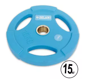 Блины (диски) полиуретановые TA-5336   15кг 50мм Синий (58363168)