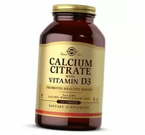 Цитрат Кальция и Витамин Д3, Calcium Citrate with Vitamin D3, Solgar  240таб (36313034)