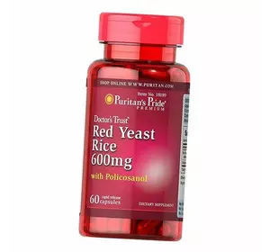 Ферментированный Красный дрожжевой рис, Red Yeast Rice 600, Puritan's Pride  240капс (71367029)