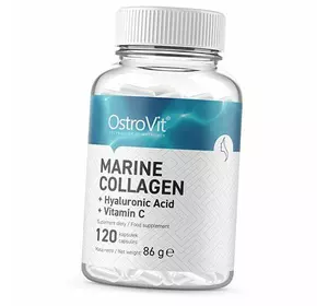 Морской коллаген с Гиалуроновой кислотой, Marine Collagen with Hyaluronic Acid and Vitamin C, Ostrovit  120капс (68250006)