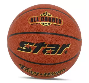 Мяч баскетбольный Team Work BB3117 Star  №7 Оранжевый (57623100)